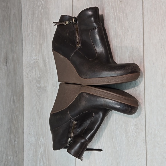 Ugg Australia Women 1009948 Ankle Leather Wedge Boots shoes sz 6.5 - Picture 8 of 11